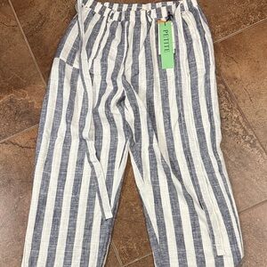 Striped Blue and White Women's Pants